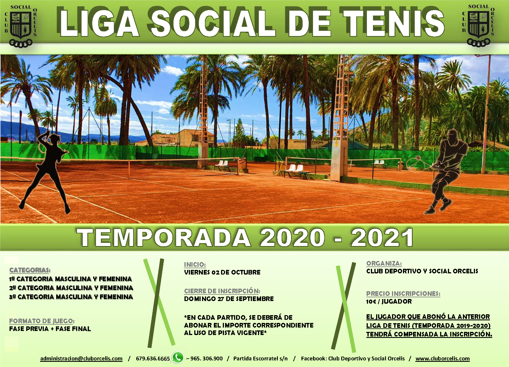 LIGA DE TENIS C.S. ORCELIS 2020-2021.